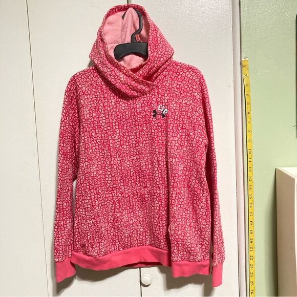 UNDER ARMOUR Rival Fleece Pink Cheetah Leopard Print Hoodie Youth XL - Picture 2 of 12